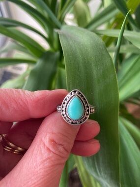 Sterling Silver Teardrop Turquoise Ring